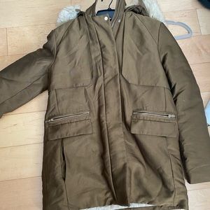 Tan Mango coat XS not sold in the US